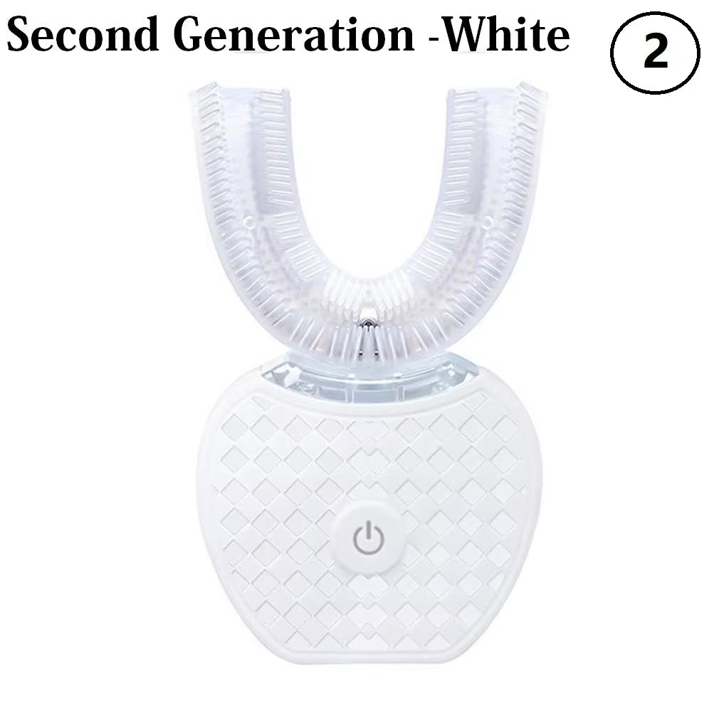 U Shape 360 Degree Automatic Lazy Sonic Electric Toothbrush Cold Blue Light Tooth Whitening Tool Ultrasonic Tooth Cleaner Brush