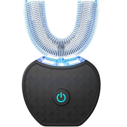 U Shape 360 Degree Automatic Lazy Sonic Electric Toothbrush Cold Blue Light Tooth Whitening Tool Ultrasonic Tooth Cleaner Brush